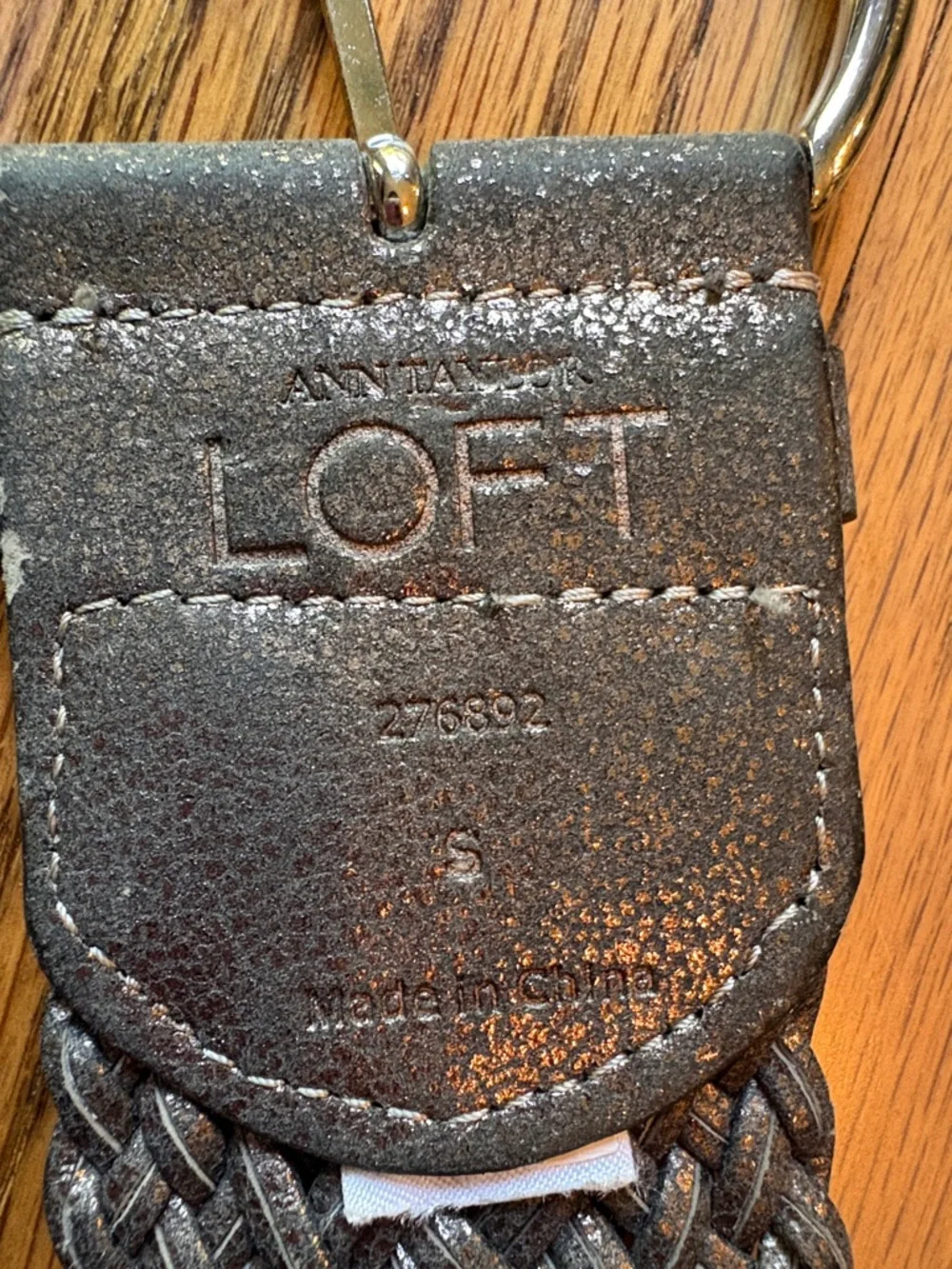 Loft pewter grey woven sz S wide belt